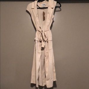 Silk wrap front tie sleeveless cape